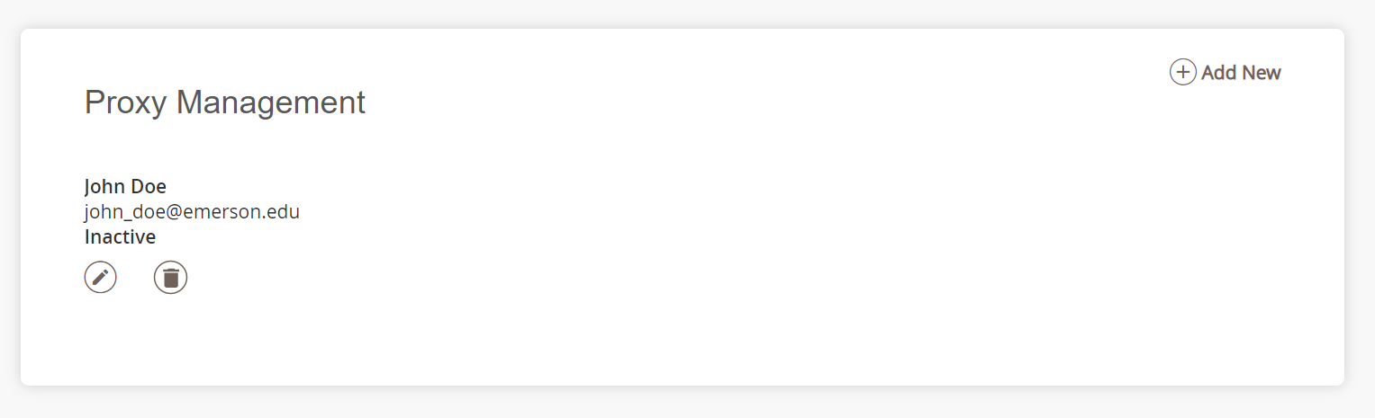Screenshot of a filled out Proxy Management