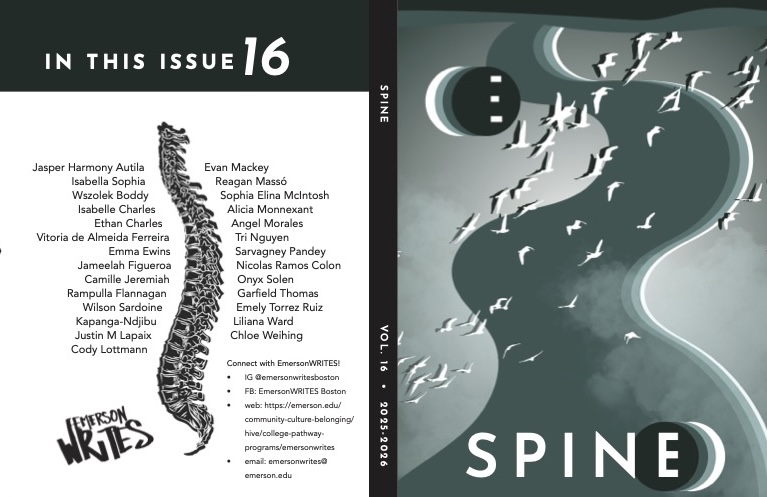 Cover of Emerson Writes 2025-2026 issue of the Spine