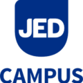 A blue half-oval with the letters J, E and D inside