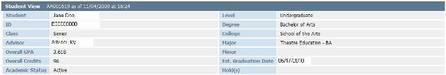 Student degree information