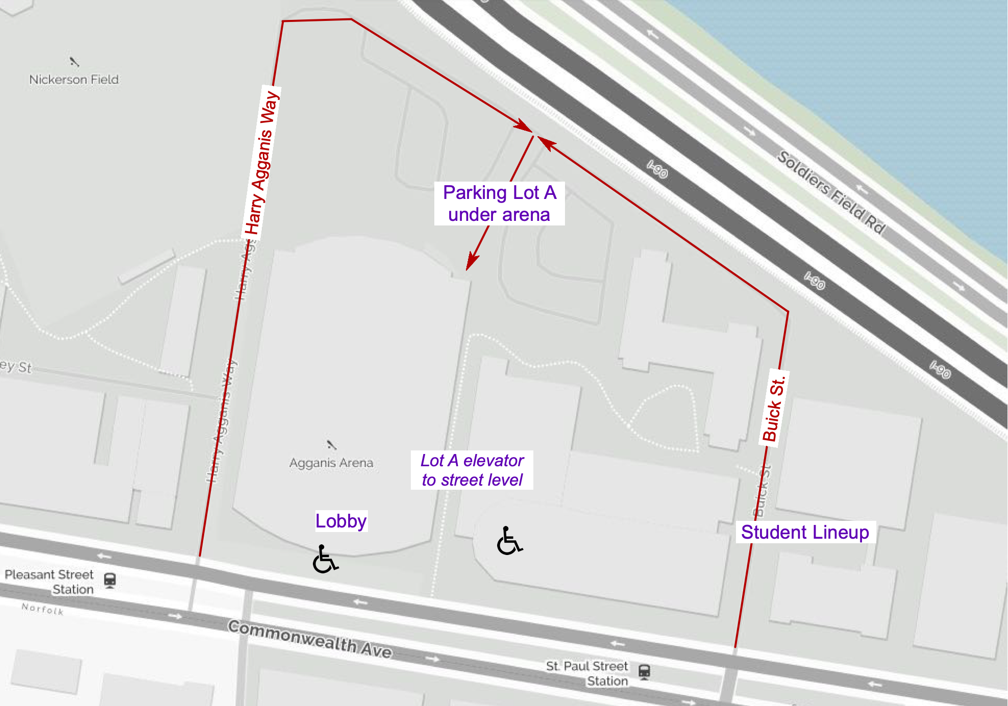 Map of FitRec area for student lineup
