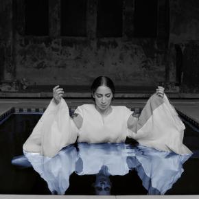 Larissa Sansour and Søren Lind, As If No Misfortune Had Occurred in the Night, production still, 2022
