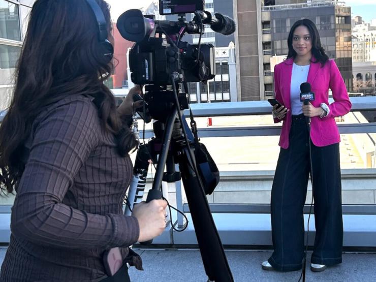 Emerson Student Journalists Blitz Super Bowl Media Week