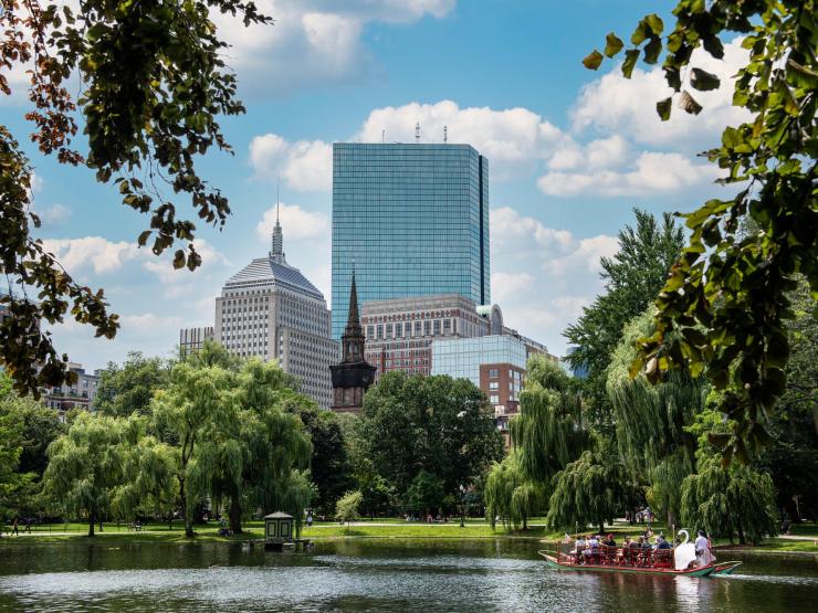 View of Boston city line from Boston Gardens