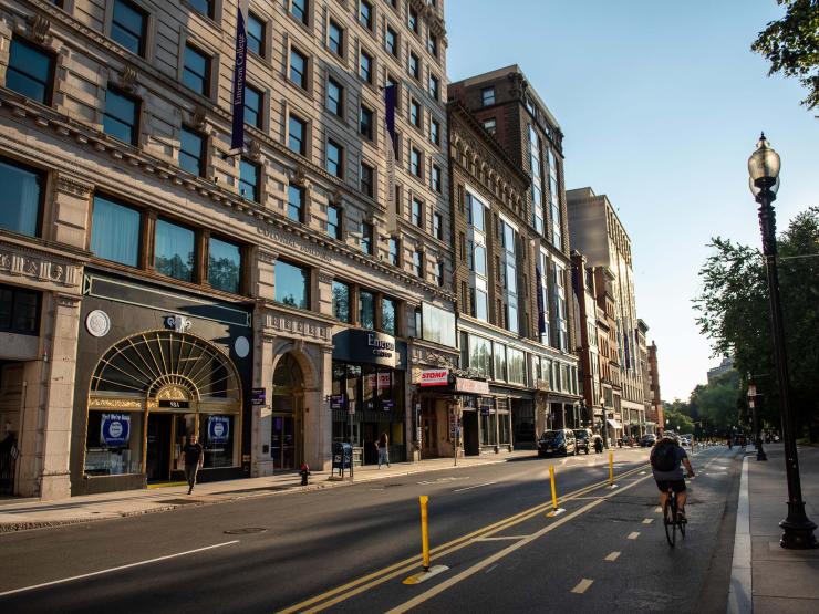 Photo of emerson college from Boylston Street