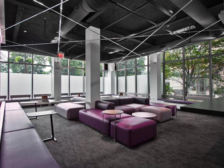 A photo inside the main lobby of 172 Tremont Street