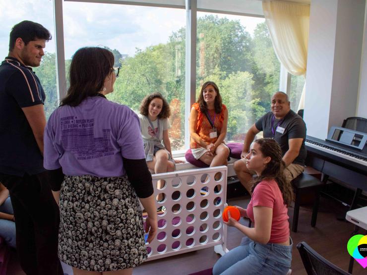 Group of people gathered in the Intercultural Student Affairs office