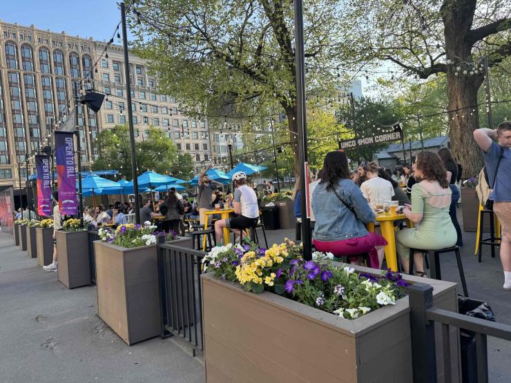 Patrons at UnCommon Corner, located at Boston Common