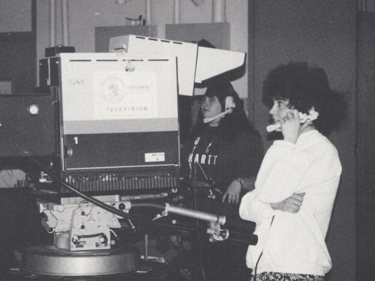 Historical photo from an Emerson College TV Studio
