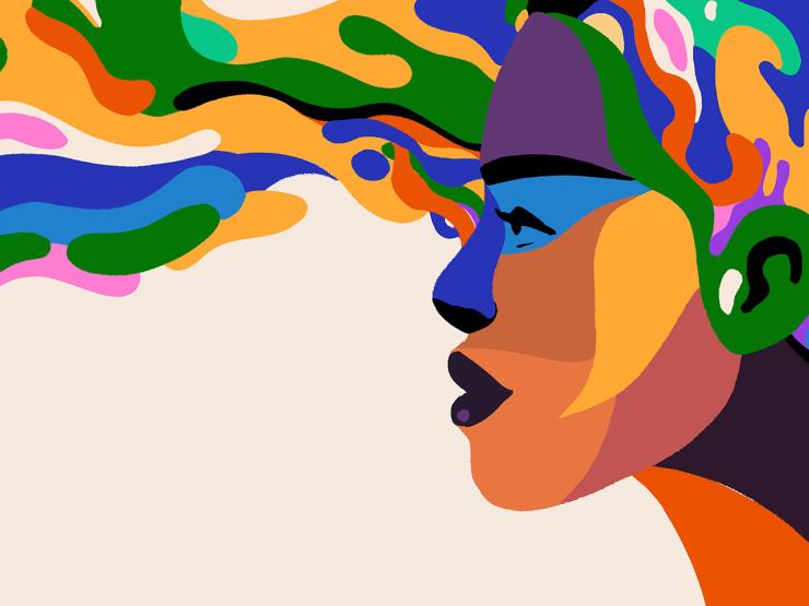 2025 Teach-In on Race banner, featuring a colorful female figure in profile off to the side