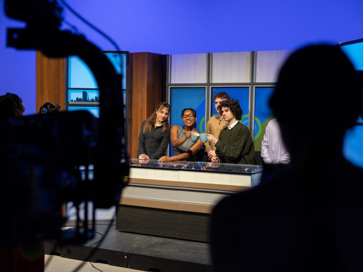 Students on the set of Good Morning Emerson