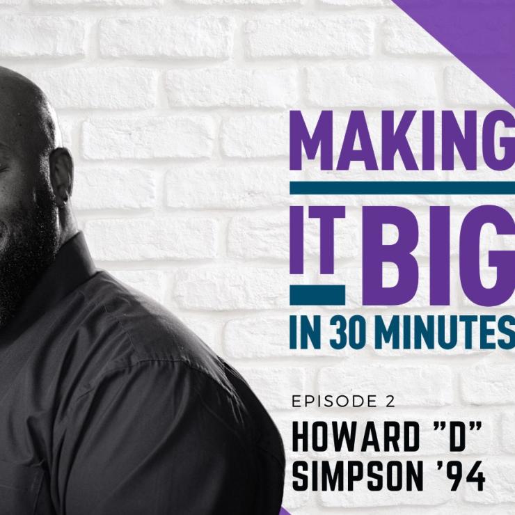 D Simpson in front of the "making it big" logo