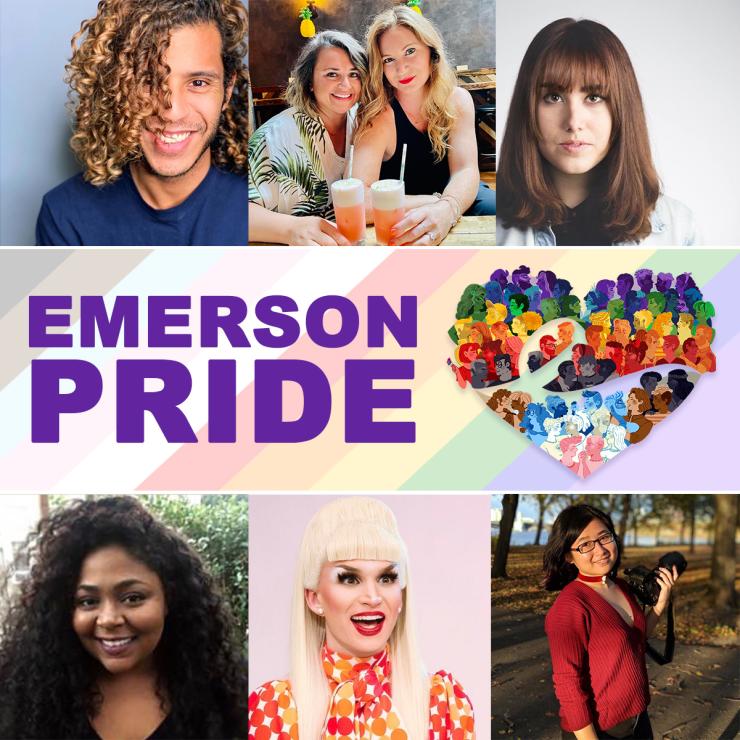 A collage of Emerson Alumni who will take over Instagram for Pride Month.