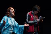 Student performs onstage