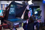 Students film a news show