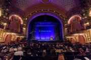 Inside the Cutler Majestic Theatre, view of the stage from the orchestra seating section