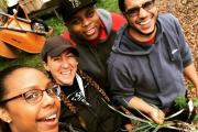Volunteers taking a selfie