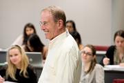 professor teaches in class