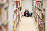 Student at the back of the library