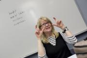 Professor making a gesture