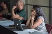students listen in class