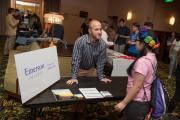 Prospective employer interacting with student