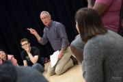 Professor interacting with students