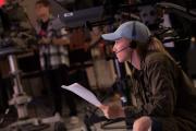 Student producing show in Tufte television studio