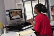 Staff member speaking in a video conversation