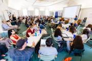 Students participating in a workshop