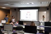 Students presenting in Media Workstation