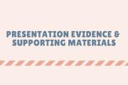 Presentation Evidence & Supporting Materials in grey text against peach background