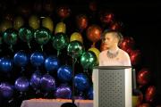 Student speaking at LGBTQIA+ Lavender graduation ceremony