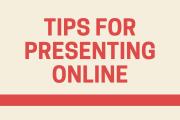 Tips for Presenting Online in dark orange text against pale orange background