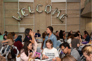 Groups of students at the Get Crafty event during Orientation