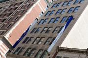 Emerson visitor center building banners