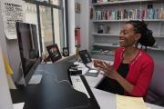 Interim Dean Kim McLarin sits at her desk in her office