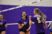 Women's volleyball team competing