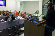 class being held in a lecture hall