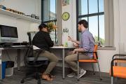 two people in a meeting