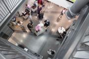 Aerial shot of students moving in to Emerson College