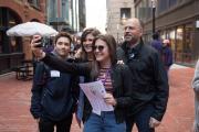 A family visits Emerson's Boston campus