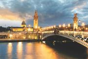 Paris, France from the banks of the Seine River