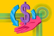 graphic hand holding dollar sign