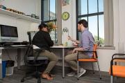 Advisor and student having a meeting