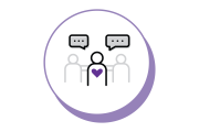 Clipart of three people talking