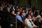 A view of the audience at the Annual Film Festival in the Robert J. Orchard Stage in Emerson’s Paramount Center.