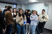 Students gathered in a classroom for a session during the Teach-In on Race