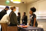 Paramount Representatives engaging with Emerson students at a Career Cafe event