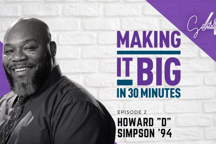 D Simpson in front of the "making it big" logo